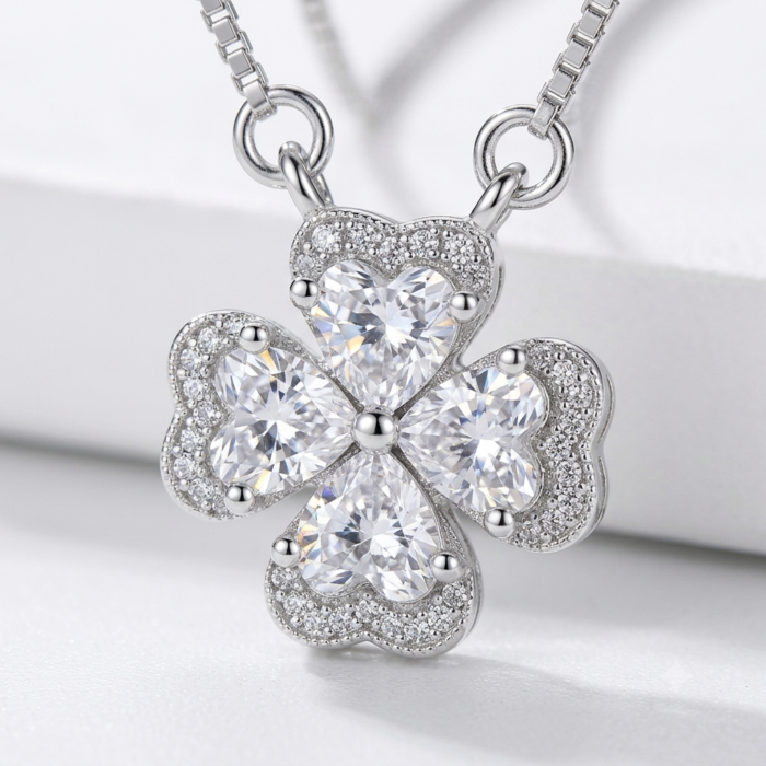 The Crimson & Luck Four-Leaf Clover Pendant - Image 2